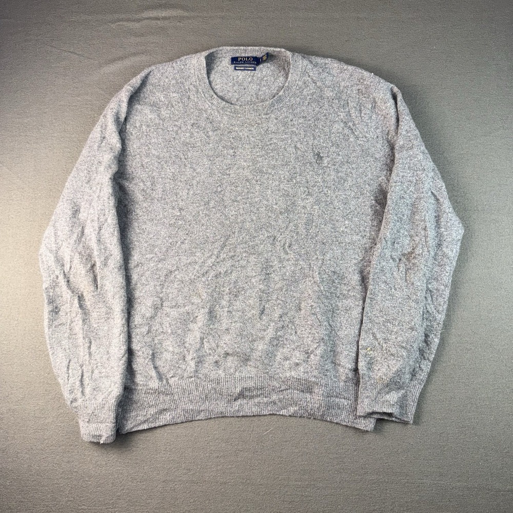 Polo Ralph Lauren Washable Cashmere Pullover Sweater Mens Large Gray